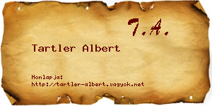 Tartler Albert névjegykártya